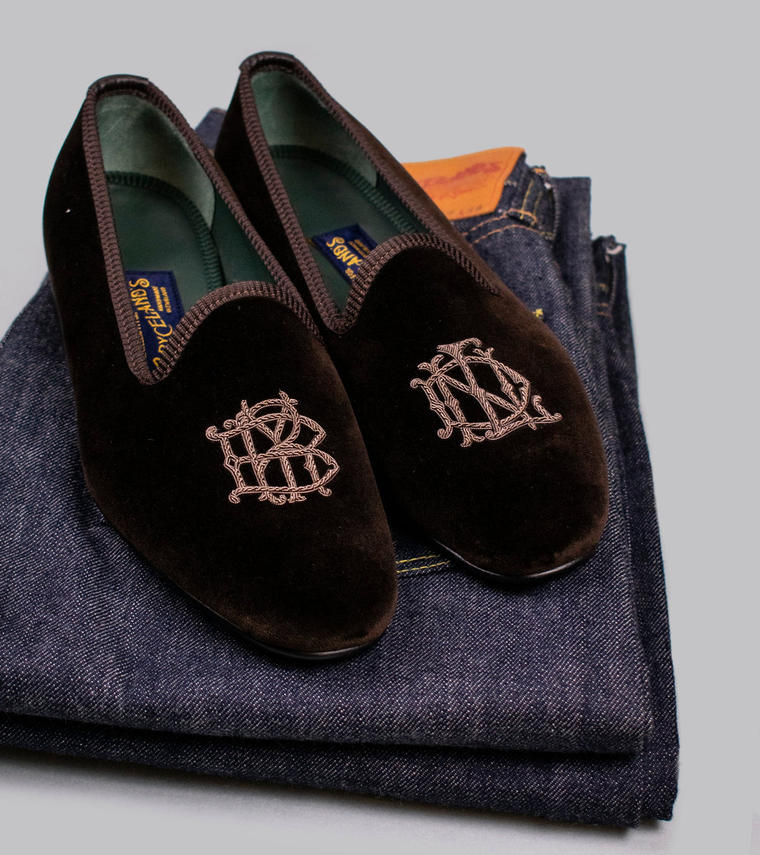 Bowhill & Elliott Velvet Slippers | Bryceland’s Tokyo