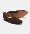 Bryceland's x Bowhill & Elliott Grecian Slippers Chocolate Suede.