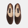 Bryceland's x Bowhill & Elliott Grecian Slippers Chocolate Suede.