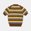 ‘Skipper’ Striped Tee Brown/Grey/Yellow
