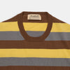 ‘Skipper’ Striped Tee Brown/Grey/Yellow
