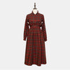 Emmeline Prairie Dress Rust/Green Plaid