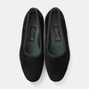 Bryceland's x Bowhill & Elliott Velvet Low-vamp Slipper Black