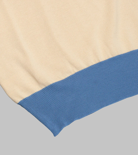 Bryceland's Cotton Short Sleeve ‘Skipper’ Tee Cream/Blue