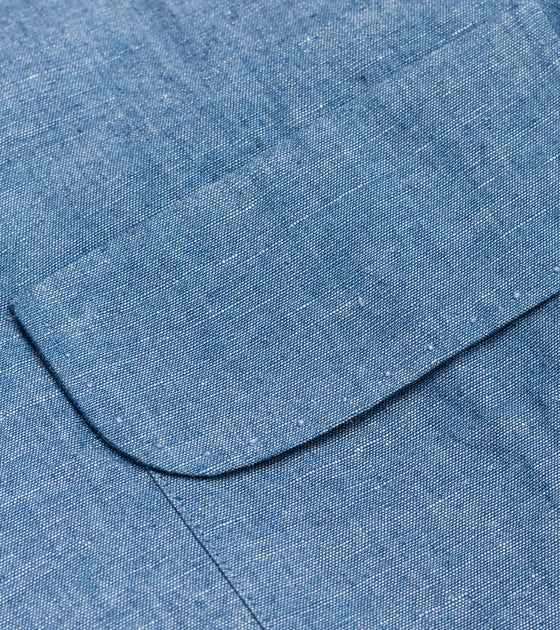 Bryceland's Sports Shirt w/ Hand Stitching Cotton / Linen Chambray