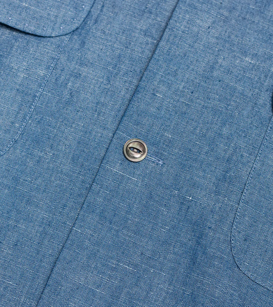 Bryceland's Sports Shirt w/ Hand Stitching Cotton / Linen Chambray