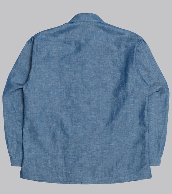 Bryceland's Sports Shirt w/ Hand Stitching Cotton / Linen Chambray