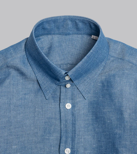 Bryceland's Point Tab Collar Shirt Cotton / Linen Chambray