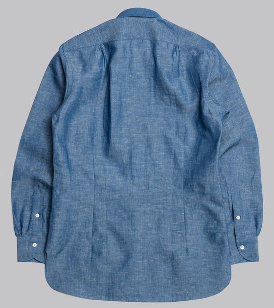 Bryceland's Point Tab Collar Shirt Cotton / Linen Chambray