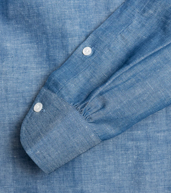 Bryceland's Point Tab Collar Shirt Cotton / Linen Chambray