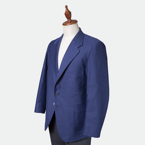 School Boy Jacket / Navy Cotton Moleskin