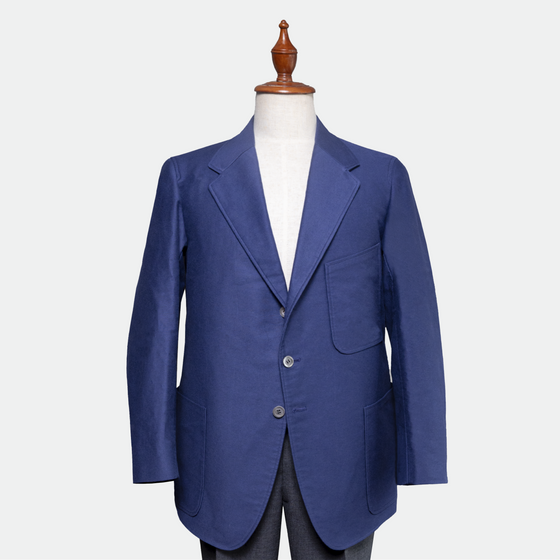 School Boy Jacket / Navy Cotton Moleskin
