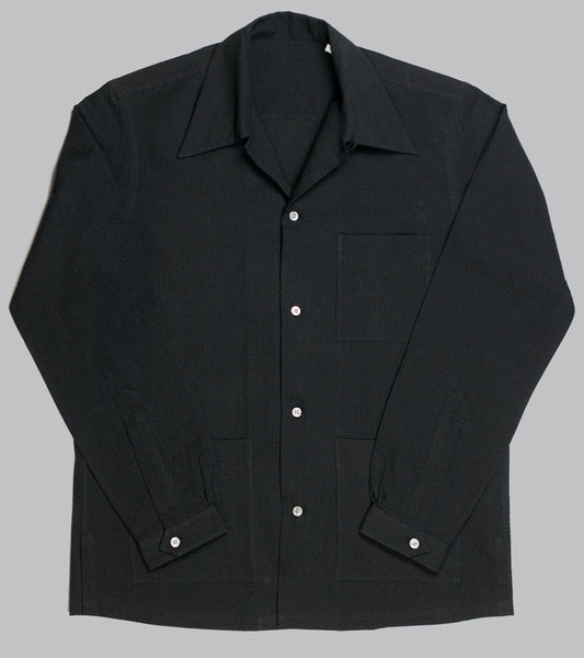 Bryceland's Cabana Shirt Black Seersucker | Bryceland's & Co