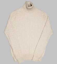  Bryceland's Cashmere Cable-Knit Rollneck Pullover Beige