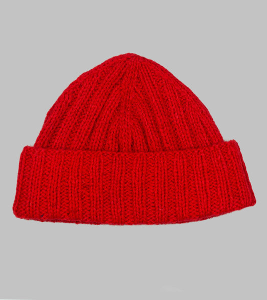 Bryceland's Watch Cap Rib Stitch レッド Wool Watch Cap Rib Stitch Red – Bryceland's Tokyo