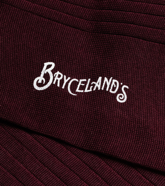 Bryceland's Cotton Socks Burgundy / Plum