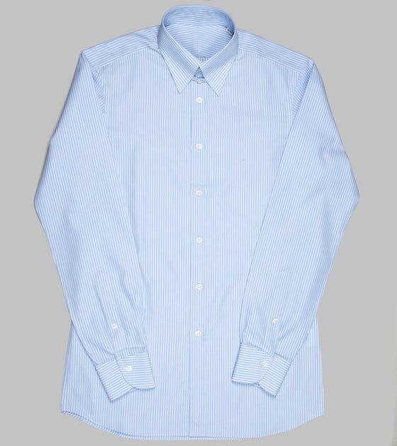 Bryceland's Tab Collar Striped Shirt Blue