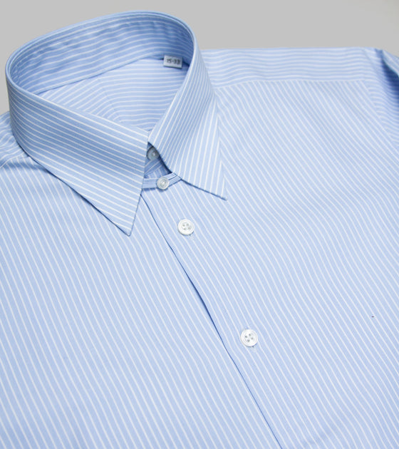 Bryceland's Tab Collar Striped Shirt Blue